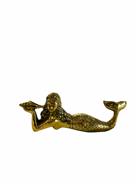 Brass Mermaid Lying