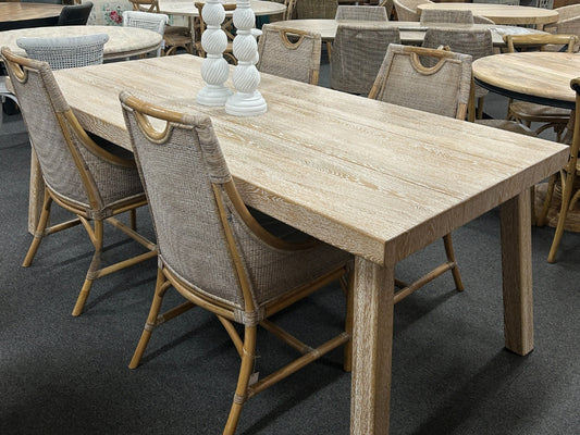 Plank Dining Table Wood Leg