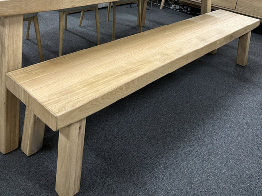 Plank Oak Bench Wood Leg